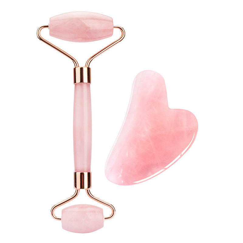 Rose Quartz Facial Roller with Guasha